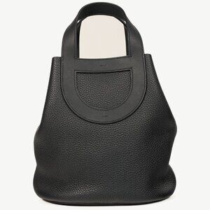 Hermes In-the-Loop 23 Black Taurillon Clemence Leather & Swift Calfskin Tote